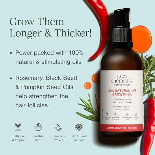 Juicy Chemistry Organic Chilli & Rosemary Hair Growth Oil - 30ml
