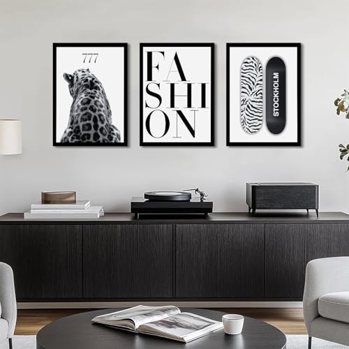 Trendy Leopard Wall Art Prints Set of 3 - 12x16 Inches Unframed