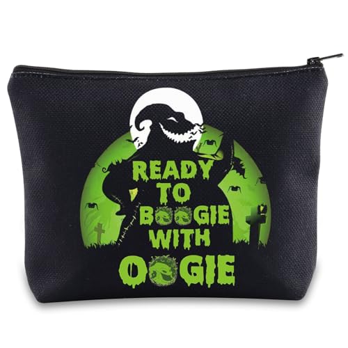 Ready Ghost Makeup Bag - Cute Spooky Zipper Pouch for Cosmetics & Travel