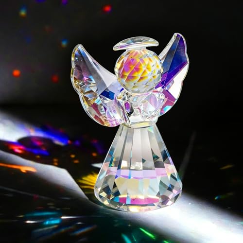 3-Inch Crystal Guardian Angel Figurine - Elegant Home Decor