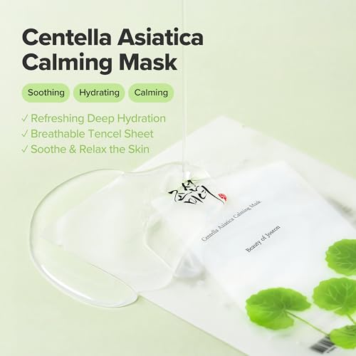 Beauty of Joseon Centella Asiatica Calming Face Mask – Hydrating & Soothing Sheet Masks for All Skin Types, 10 Sheets