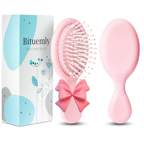 Bituemly Mini Hair Brush - Portable Detangling Brush for All Hair Types