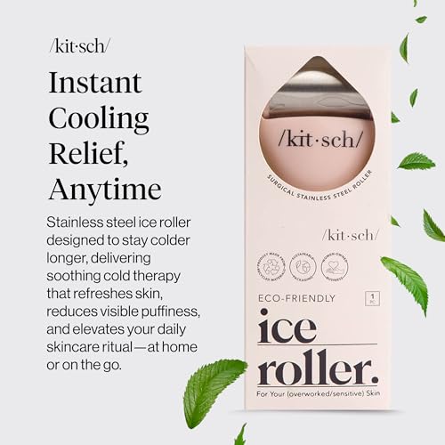 Kitsch Pink Ice Face Roller for Cooling & Puffiness Reduction - Women & Men
