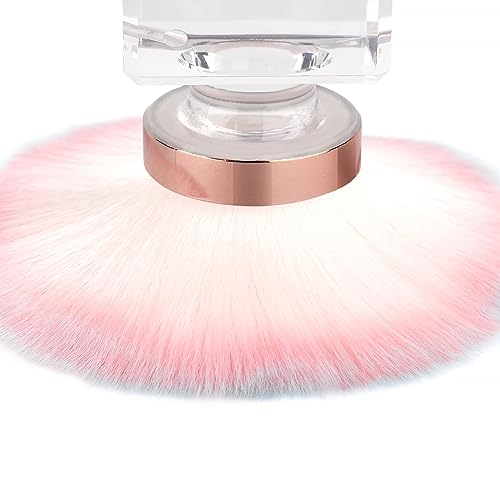 KADS Flower Shape Nail Dust Brush with Crystal Base - Pink