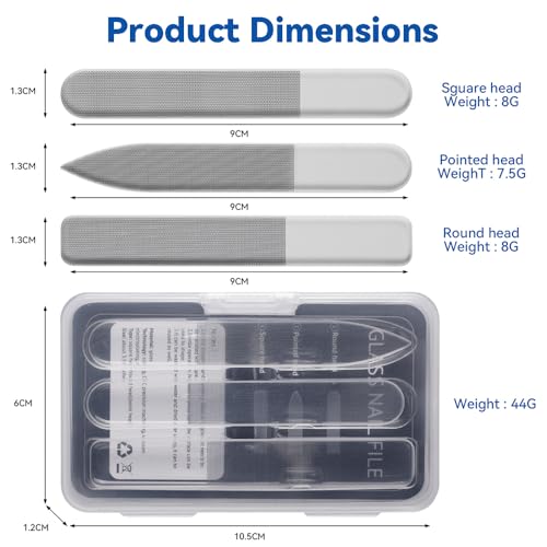 3-in-1 Nano Glass Nail File Set with Case - Professional Tool