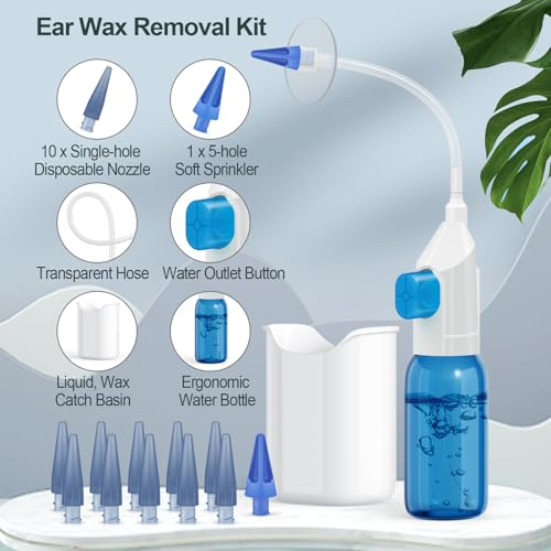 Ear Wax Removal Kit with Ear Tips, Basin & Irrigation System - Safe Ear Cleaning