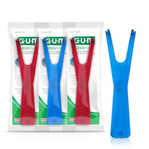 GUM Flossmate Reusable Floss Handle - 1 Foot (Pack of 3) for Dental Health