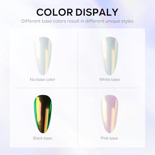 Ownest Neon Chrome Nail Powder Set - 2 Pcs Iridescent Glitter Pigment