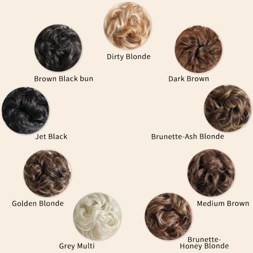 PEOQUEM Messy Bun Hair Piece - Lightweight Synthetic Hair Bun for Volume