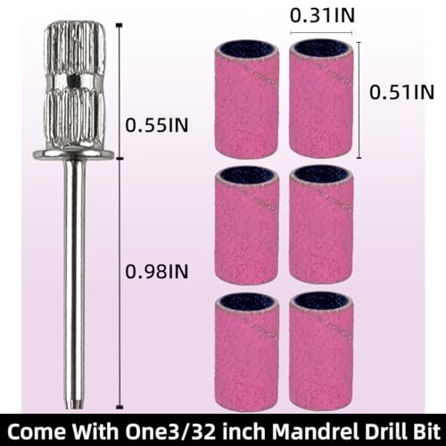 100 Pink 180 Grit Sanding Bands for Nail Drill - Professional Use