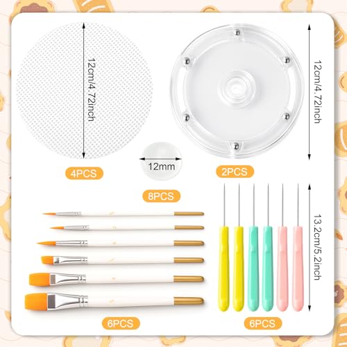 Complete Cookie Decorating Kit with Turntable, Brushes & Needles