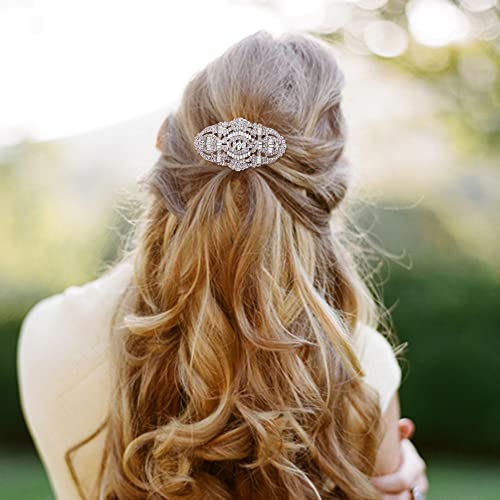 EVER FAITH 1920s Art Deco Austrian Crystal Bridal Hair Comb Side Piece