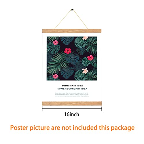 16-Inch Magnetic Poster Hanger Frame - Pine Color, 3 Pack