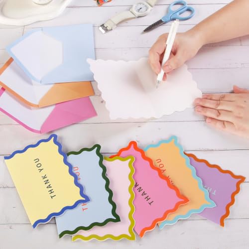 24 Pack Colorful Thank You Cards with Envelopes - Blank Notes