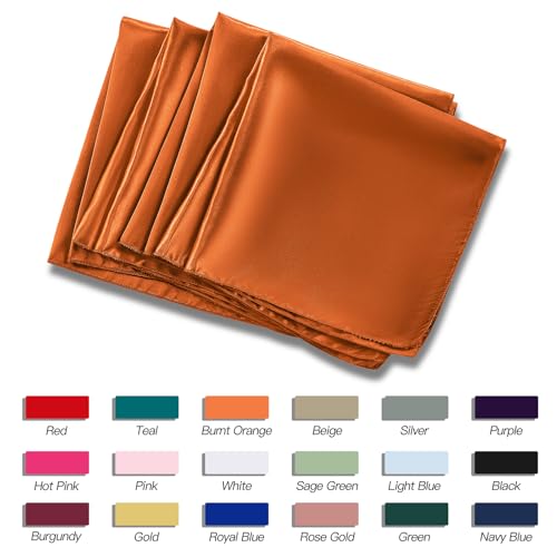 Burnt Orange Satin Napkins Set of 24 - 17x17 in for Weddings & Events