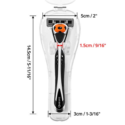 QSHAVE Portable Travel Razor Hard Case for Manual Razors - 3 Pack