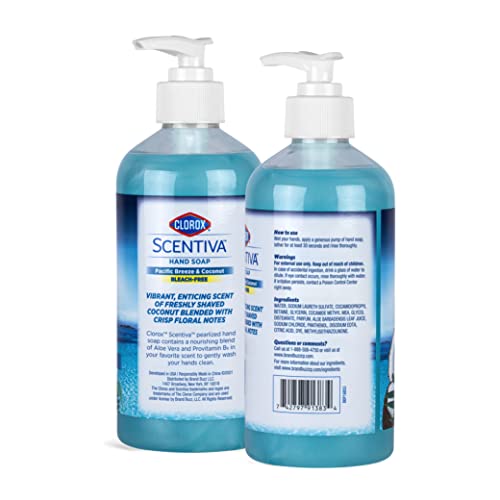 Clorox Scentiva Liquid Hand Soap, Pacific Breeze & Coconut, 14 Fl Oz - 2-Pack