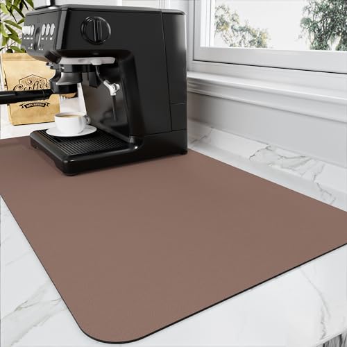 Absorbent Coffee Mat - Quick Dry Rubber Backed Dish Drying Mat for Kitchen