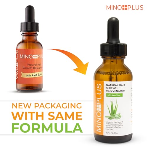 MINO PLUS Natural Hair Growth Serum 60ml - Aloe Vera for Thicker, Fuller Hair (Pack of 1)