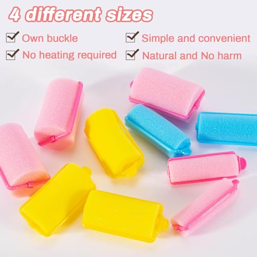 MAQIHAN 36PCS Foam Hair Rollers - Heatless Curlers for All Hair Types