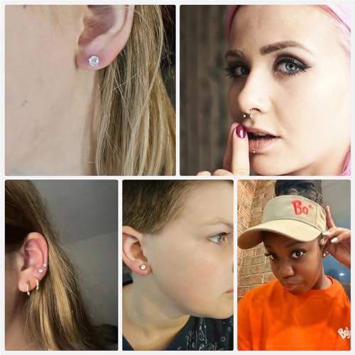 Orglace Disposable Ear Piercing Kit 101#-2mm Self-Piercing Gun with Earrings