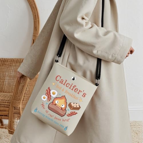 Calcifer Anime Crossbody Makeup Bag - Versatile Travel Cosmetic Organizer