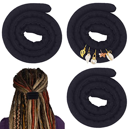 3-Piece Spiral Dreadlock Hair Tie Set - 16-Inch Bendable Ponytail Holder
