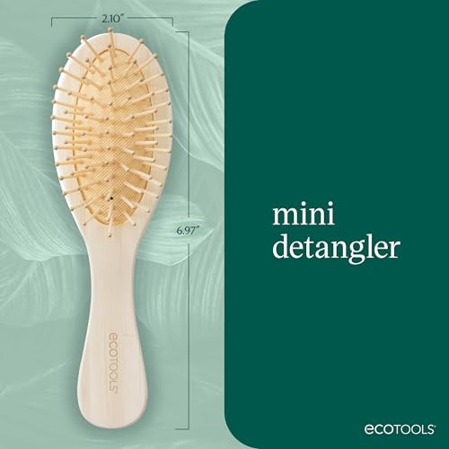 EcoTools Mini Detangler Hairbrush - Travel Size, Flexible Bristles