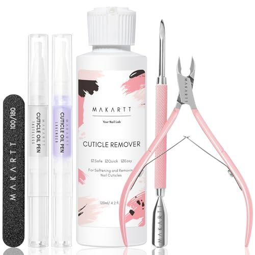 Makartt Cuticle Remover Kit - Trimmer, Pusher & Oil Set