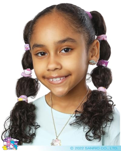 Hello Kitty Hair Ties Set - 50 Elastic Bands with Sanrio Characters