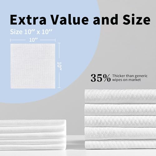 Skinsfairy Biodegradable Face Towels – 50 Ultra Soft 10x10'' Wipes