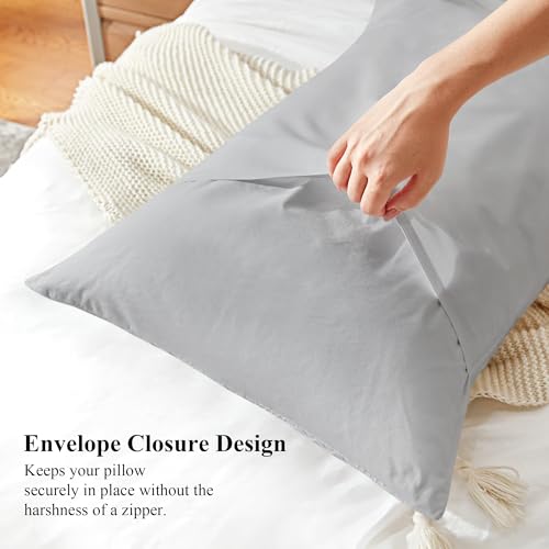 Elegant Waffle Weave Euro Shams - 2 Pack Decorative Pillow Covers, 26x26 in, Light Grey