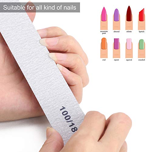 50 Count Nail Files 100/180 Grit Double-Sided Emery Boards