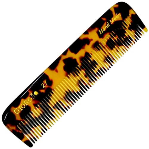 GIORGIO G27 Handmade Fine Tooth Pocket Comb, 2-Pack Tokyo Finish