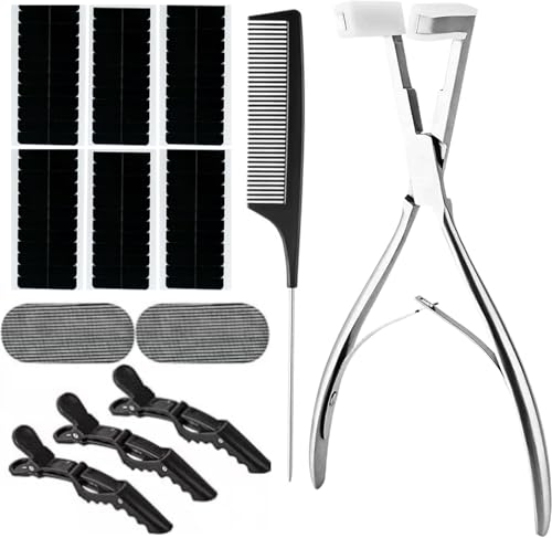 Hair Extension Tools Kit with Pliers & Tape Tabs, Professional Tape-In Sealer