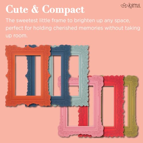 Karma Mini Magnetic Picture Frames - Set of 6 Colorful 3x4 Frames