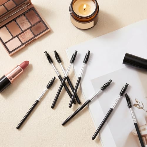 10 Pack Reusable Eyelash & Eyebrow Spoolie Brushes - Black