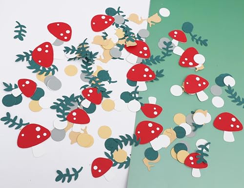 200pcs Mushroom Confetti for Woodland Party Decor