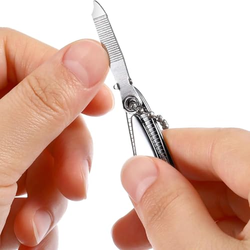 2'' Mini Stainless Steel Nail Clipper Set with File - 6 Pack