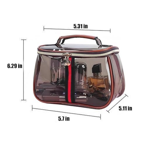 Large Clear Waterproof Retro Vanity Bag – Transparent Cosmetic Organizer