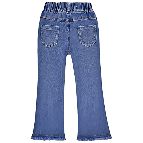 Peacolate Distressed Embroidered Jeans for Toddler Girls, 6-7Y Pink Butterfly
