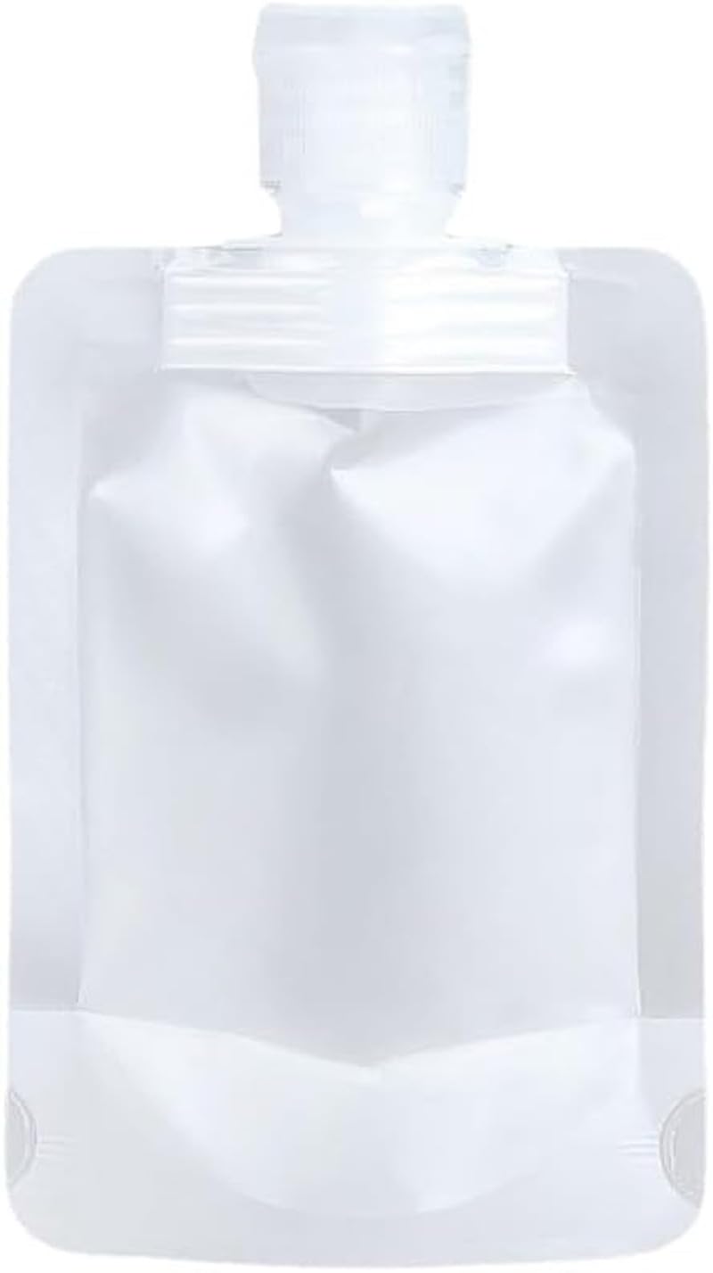Zomrpir 10Pcs Travel Pouches For Toiletries, 2026 Portable Travel Fluid Makeup Packing Bag, Stand Up Pouch, Refillable Clear Travel Containers for Shampoo Conditioner Lotion Soap Liquids (10Pcs 30ML)