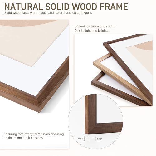 Solid Walnut Picture Frame 8x10 with 5x7 Mat - Handcrafted Wall & Tabletop Display