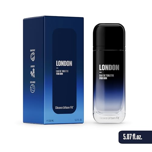 Dicora Urban Fit London Cologne for Men - EDT Spray with Grapefruit & Sea Notes - 5.07 oz, Variation: London