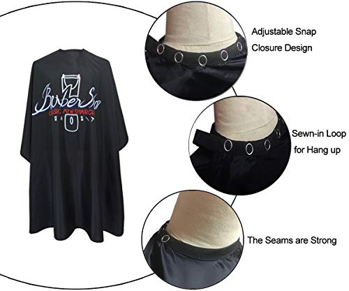 Pelocapa Barbershop Pattern Barber Cape, 63x56 in Waterproof Haircut Cape with Snaps