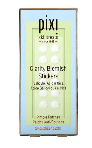 Pixi Clarity Blemish Stickers | Salicylic Acid Pimple Patches for All Skin Types | Gentle Translucent Spot Treatment | 24 Count