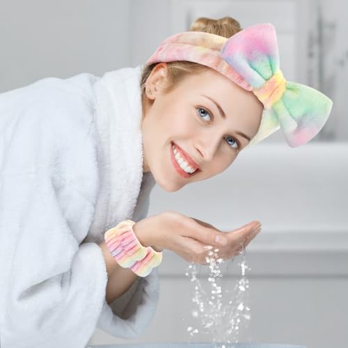 Wteehn Spa Headband & Wristband Set for Face Washing - 6pcs