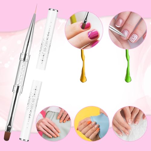 Cobee Double-Ended French Tip Brush Set for Nail Art - 2 Pcs