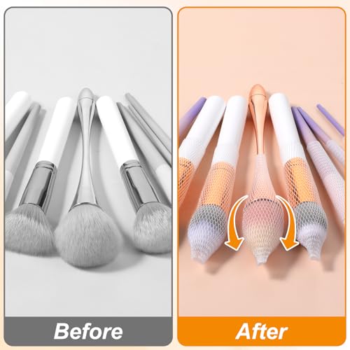 60 Pcs Makeup Brush Covers - Reusable Mesh Protector for Travel