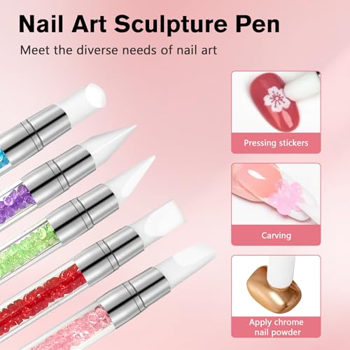 23-Piece Nail Art Tools Set with Brushes & Dotting Pens